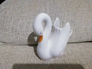 Figura Cisne Porcelana Blanca