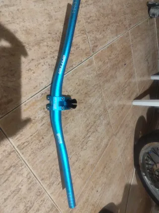 Manubrio per bici elettrica/skate blu + adattatore