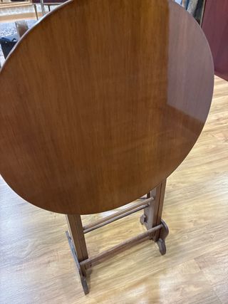 Mesas auxiliar redonda de madera plegables