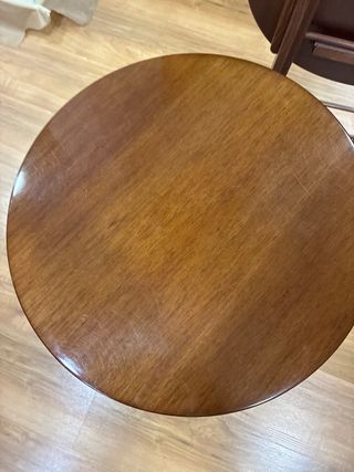 Mesas auxiliar redonda de madera plegables