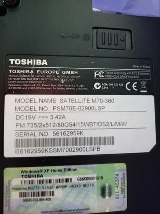 Piezas Portátil Toshiba Satellite