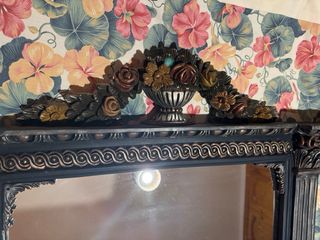 Espejo Rococó Negro y Dorado