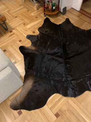 Alfombra Piel Vaca Ikea Koldby Negra/Marrón