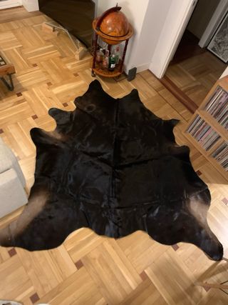 Alfombra Piel Vaca Ikea Koldby Negra/Marrón