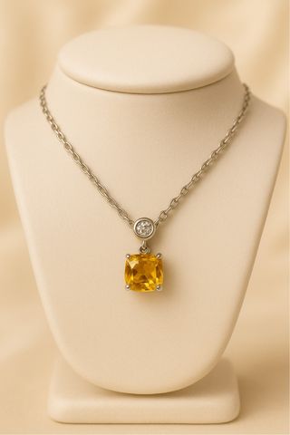 Collar de Citrino con Cuarzo Blanco