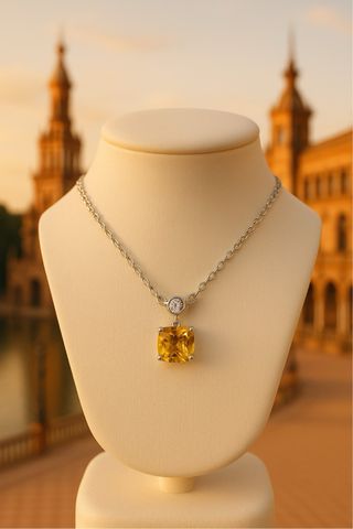 Collar de Citrino con Cuarzo Blanco