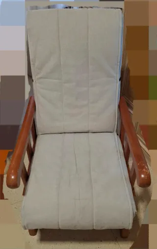 Sillón Mecedora Beige Madera