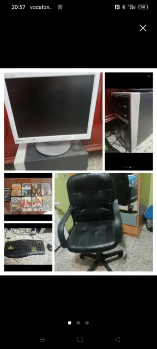 Lote Informática: PC, Monitor, teclado, Silla 