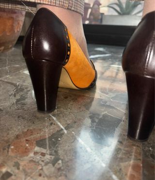 Tacones Brenda Zaro Marrón y Naranja
