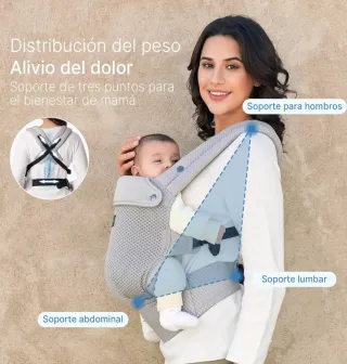 Portabebés ergonómico gris