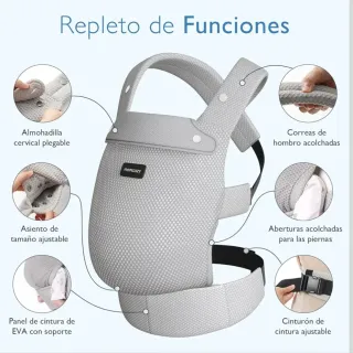 Portabebés ergonómico gris