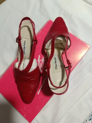 Zapatos Pilar Burgos Piel Rojo Talla 35