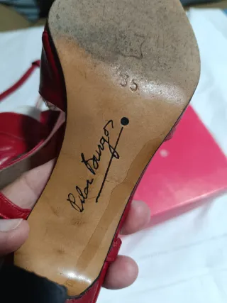 Zapatos Pilar Burgos Piel Rojo Talla 35
