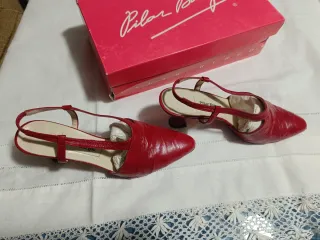Zapatos Pilar Burgos Piel Rojo Talla 35