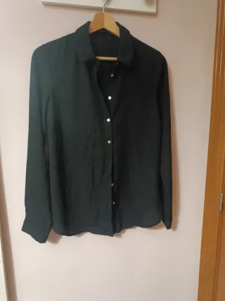 Camisa transparente negra chica