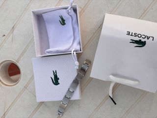 Pulsera Lacoste Cocodrilo Plata y Verde