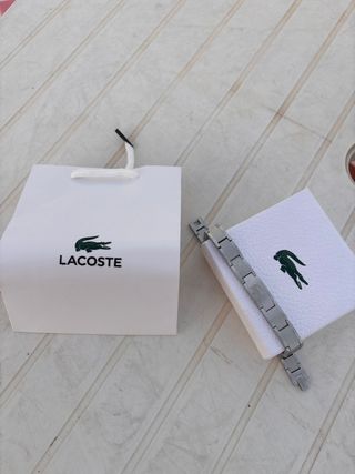 Pulsera Lacoste Cocodrilo Plata y Verde