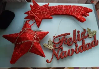 Lote de adornos navideños. Estrellas de navidad.