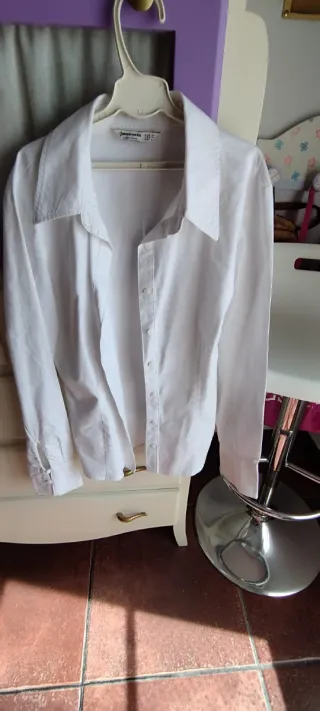 Camisa Stradivarius Blanca Talla M