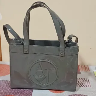 Bolso Armani Jeans Gris Charol