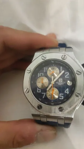 Reloj HEMSUT Hombre Cronógrafo Azul/Plata