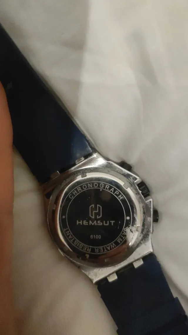 Reloj HEMSUT Hombre Cronógrafo Azul/Plata