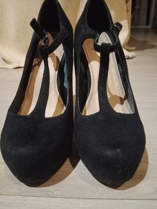Zapatos tacón plataforma negros talla 39