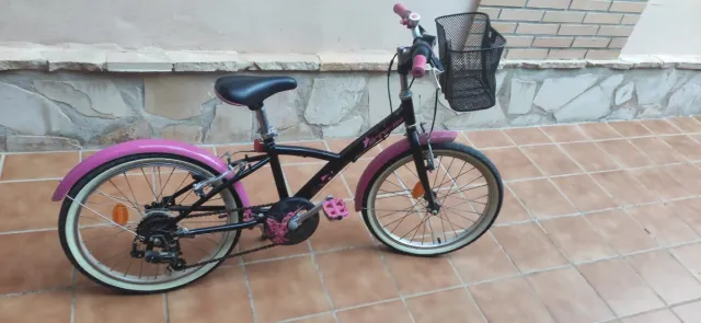 Bicicleta infantil Decathlon negro/ rosa