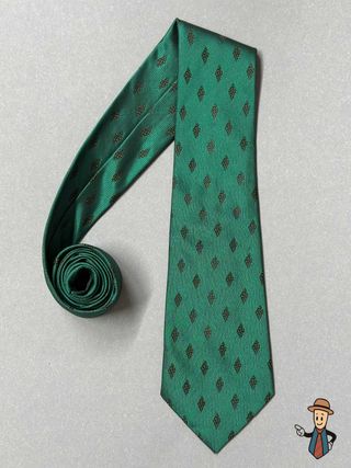 Corbata Paisley Verde y Dorada Poliéster