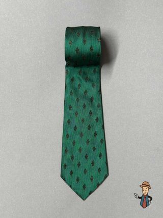 Corbata Paisley Verde y Dorada Poliéster