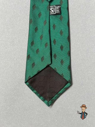 Corbata Paisley Verde y Dorada Poliéster