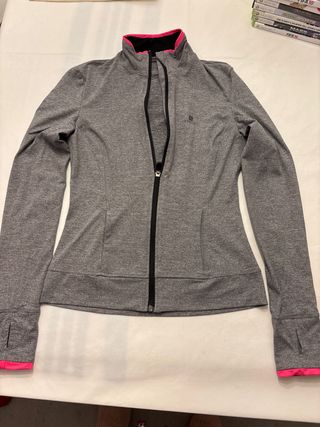 Sudadera deportiva Domyos gris y rosa
