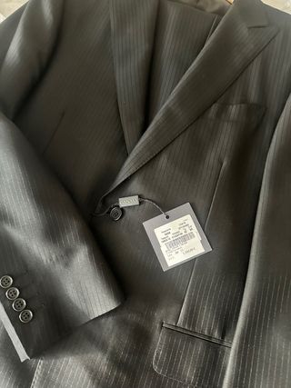 Traje Canali Negro Rayas Talla 50 PVP 1.105€