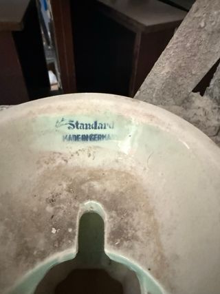 Lavabo antiguo verde cerámica vintage