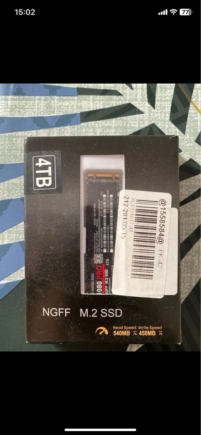 SSD M.2 NGFF 4TB 540MB/s Lettura 450MB/s Scrittura