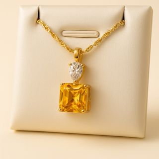 Conjunto de Citrino y Cuarzo en plata