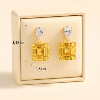 Conjunto de Citrino y Cuarzo en plata