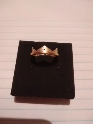 Anillo corona plata y plata dorada