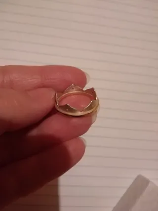 Anillo corona plata y plata dorada