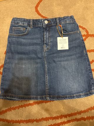 Falda tejana azul, talla 13-14 (164 cm).