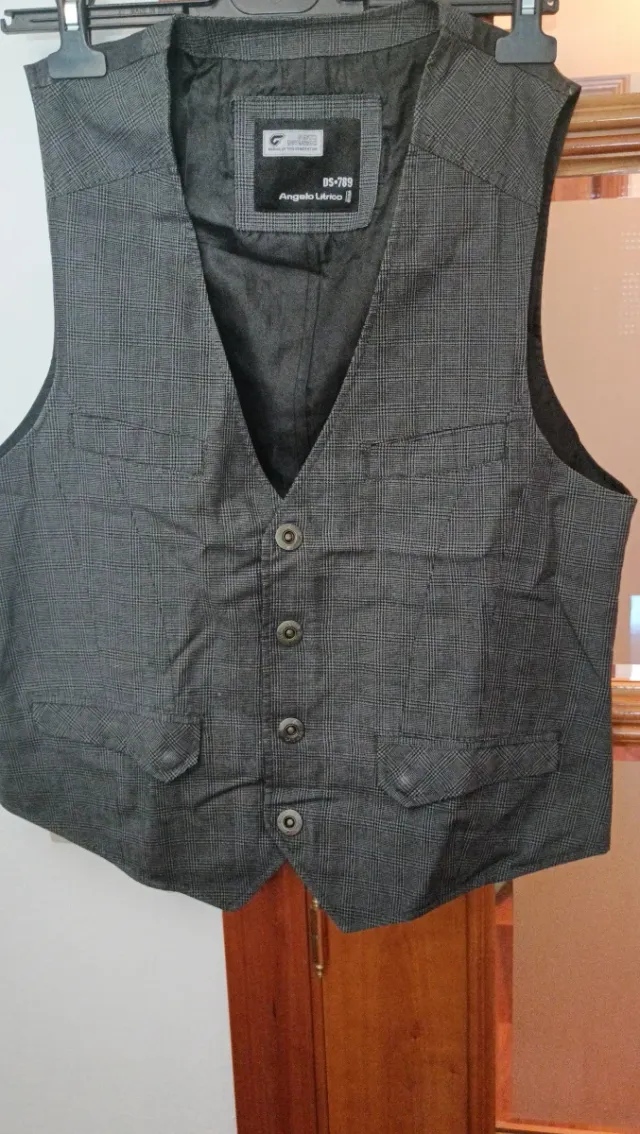 Chaleco Angelo Litrico Gris Talla 48 Botones