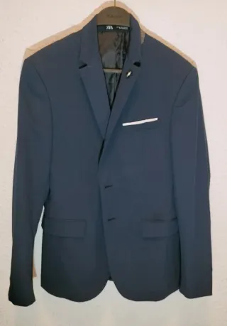 Chaqueta de traje azul marino ZARA