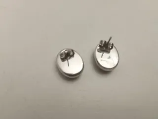 Pendientes plata y coral ovalados