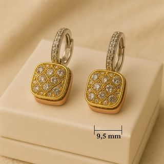 Pendientes de Cuarzo Blanco en Plata925