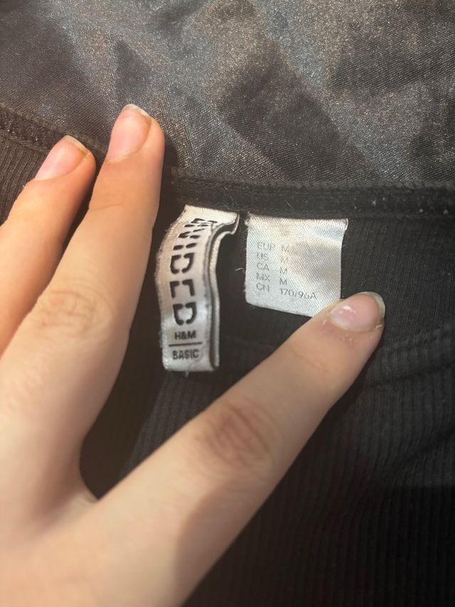 Maglia nera H&M Basic maniche lunghe taglia M