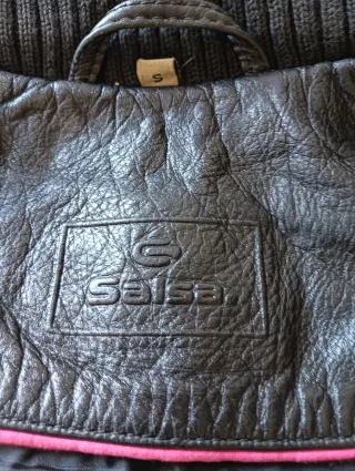 Chaqueta de cuero negra mujer