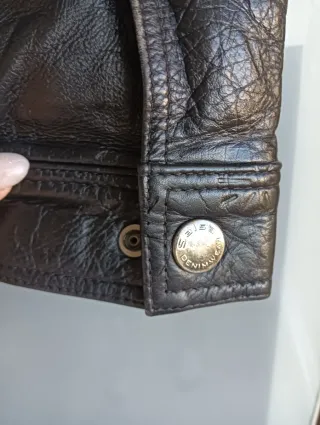 Chaqueta de cuero negra mujer