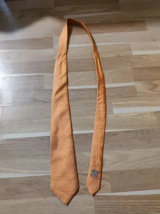 Corbata Hermes Paris Naranja Lunares