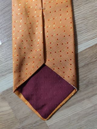Corbata Hermes Paris Naranja Lunares