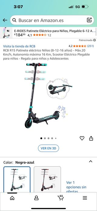 Patinete eléctrico E-RIDES Niños